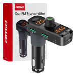Automobilinis FM siųstuvas, 2&times;USB-A 1&times;USB-C microSD 12V 24V AMIO-04653