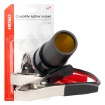 Adapteris į žiebtuvėlio lizdą 12V/24V, krokodilo tipo, 15 cm AMIO-03803