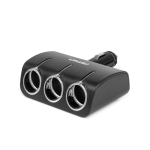 Trijų lizdų cigarečių uždegiklio prailgintojas 12/24V 120W 90&deg; AMIO-04358