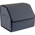 Bagažinės daiktadėžė EVAtech ECO S 30x30x35 cm - pilka / juodi kra&scaron;tai / pilkos siūlės / raudonas vidus