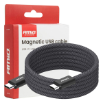 Magnetinis USB-C &ndash; USB-C kabelis 60W 100 cm AMIO-04840