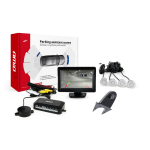 Parkavimo pagalbos sistema TFT01 4,3" su HD-502-IR kamera, 4 sidabro spalvos jutikliai