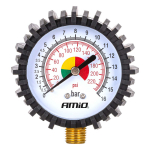 Mechaninis manometras su guminėmis apsaugomis 16 bar G 1/4&Prime;, AMIO-04467