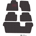 Eko odos kilimėliai QuiltyMats CHRYSLER GRAND VOYAGER 2008-2015m. (7v I, II ir III eilės) (Juoda / raudonos siūlės)