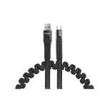 Kabelis USB &ndash; micro USB, spyruoklinis 120 cm UC-12 AMIO-02529