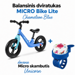 Balansinis dviratukas MICRO Bike Lite Chameleon Blue + dovana Micro skambutis