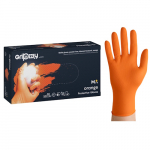Zarys Gripzzly nitrilinės vienkartinės pir&scaron;tinės, super stiprios, 8,5g., oranžinės, S/M/L/XL/XXL (50vnt)
