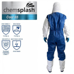 Vienkartinis kvėpuojantis nugara kombinezonas Chemsplash Cool 67 2510, 5/6, balta, M