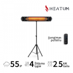Elektrinis &scaron;ildytuvas lauko &scaron;ildytuvas Heatum H2500R CORE BLACK su trikoju stovu Infraraudonųjų spindulių &scaron;ildytuvas