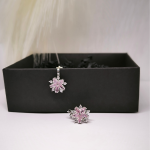 Auskarai-klipsai &bdquo;Rožinis žiedas&ldquo;