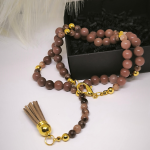 Rankų darbo kaklo papuo&scaron;alas &bdquo;Rudasis aventiurinas ir agatas&ldquo;