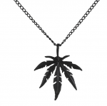 Stilingas kaklo papuo&scaron;alas su kanapės lapo formos pakabučiu