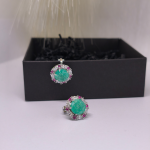 Auskarai-klipsai &bdquo;Smaragdo pasaka&ldquo;