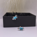 Auskarai-klipsai &bdquo;Mėlynasis vėžliukas&ldquo;