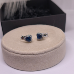 Auskarai &ndash; klipsai &bdquo;Safyrinė &scaron;irdis&ldquo;