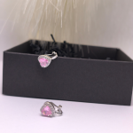 Auskarai-klipsai &bdquo;Rožinė &scaron;irdelė&ldquo;