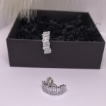 Auskarai - klipsai &bdquo;Baltas spindesys&ldquo;