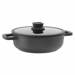Keptuvė su dangčiu trumpos rankenos BergHOFF Stone Plus 28 cm