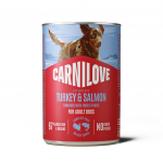 CARNILOVE konservai &scaron;unims Pate TURKEY & SALMON 6 x 400g