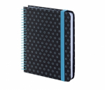 Bloknotas AXENT, B6+, langeliais, 120 lapų, 80gsm, su spirale &scaron;one, juodos sp. TP6199