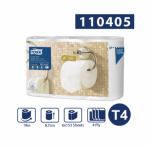 110405/110406 T4 Tork Extra Soft mink&scaron;to 4 sluoksnių tualetinio popieriaus įprastinis ritinėlis 110406