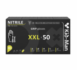 Pir&scaron;tinės nitrilo be talko juodos Kid-Man Grip XXL N50 KG4046