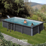 Stačiakampis GRE kompozitinis antžeminis baseinas su smėlio filtru