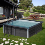 Kvadratinis GRE kompozitinis antžeminis baseinas su smėlio filtru