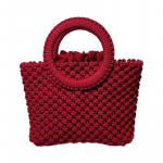 Macrame rankinė - Maia - raudonos spalvos