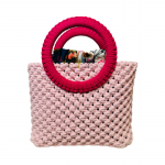 Macrame rankinė - Maia - rožinės spalvos