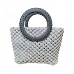 Macrame rankinė - Maia - &scaron;viesiai pilkos spalvos