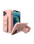 Virvės dėklas, silikoninis dėklas su rankinės dirželiu, skirtas Xiaomi Redmi Note 11 Pro Pink