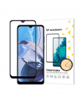 Wozinsky Full Glue grūdintas stiklas Motorola Moto E22i / E22 per visą ekraną su juodu rėmeliu (tinka dėklui)