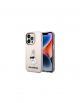 Karl Lagerfeld Ikonik Choupette dėklas iPhone 14 Pro - rožinis