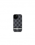 DKNY odinis languotas monofoninis dėklas su spausdintomis juostelėmis, skirtas iPhone 15/14/13 &ndash; juodas