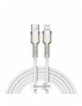 iPhone USB-C laidas &ndash; &bdquo;Lightning&ldquo; serijos metalinis duomenų perdavimo laidas 20 W PD 2 m &ndash; baltas