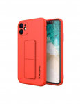 Wozinsky Kickstand Case silikoninis dėklas su stovu iPhone 12 raudonas