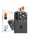 Grūdintas stiklas iPhone 14 Pro/ Pro Max/ 15 Pro/ Pro Max/ 16 Pro/ 16 Pro Max kamerai &ndash; juodas su raudonu kra&scaron;tu