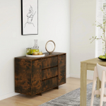 &Scaron;oninė spintelė su 3 stalčiais, dūminė ąžuolo, 120x41x75cm, MDP