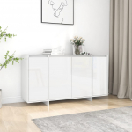 &Scaron;oninė spintelė, baltos spalvos, 135x41x75cm, MDP, blizgi