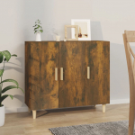 &Scaron;oninė spintelė, dūminio ąžuolo, 90x34x80cm, apdirbta mediena
