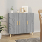 &Scaron;oninė spintelė, pilka ąžuolo, 90x34x80cm, apdirbta mediena