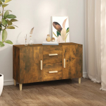 &Scaron;oninė spintelė, dūminio ąžuolo, 100x36x60cm, apdirbta mediena