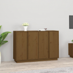 &Scaron;oninė spintelė, medaus ruda, 120x35x80cm, pu&scaron;ies masyvas