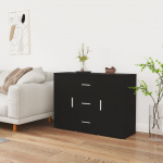 &Scaron;oninė spintelė, juodos spalvos, 91x29,5x65cm, apdirbta mediena