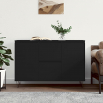 &Scaron;oninė spintelė, juodos spalvos, 104x35x70cm, apdirbta mediena