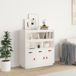Komoda, balta, 100x40x108,5cm, pu&scaron;ies medienos masyvas