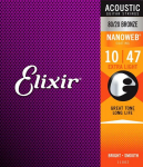 Elixir 11002 Acoustic 80/20 Bronze With Nanoweb Coating .010 - .047 Extra Light