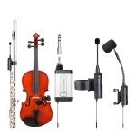 BEVIELIŲ MIKROFONŲ FLEITAI IR SMUIKUI SISTEMA acemic Q2/DV-5 Wireless Microphone for Flute and Violin UHF 660-690 MHz