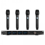 BELAIDŽIŲ MIKROFONŲ SISTEMA SU 4-IAIS RANKINIAIS MIKROFONAIS POWER DYNAMICS PD524 UHF 179.024